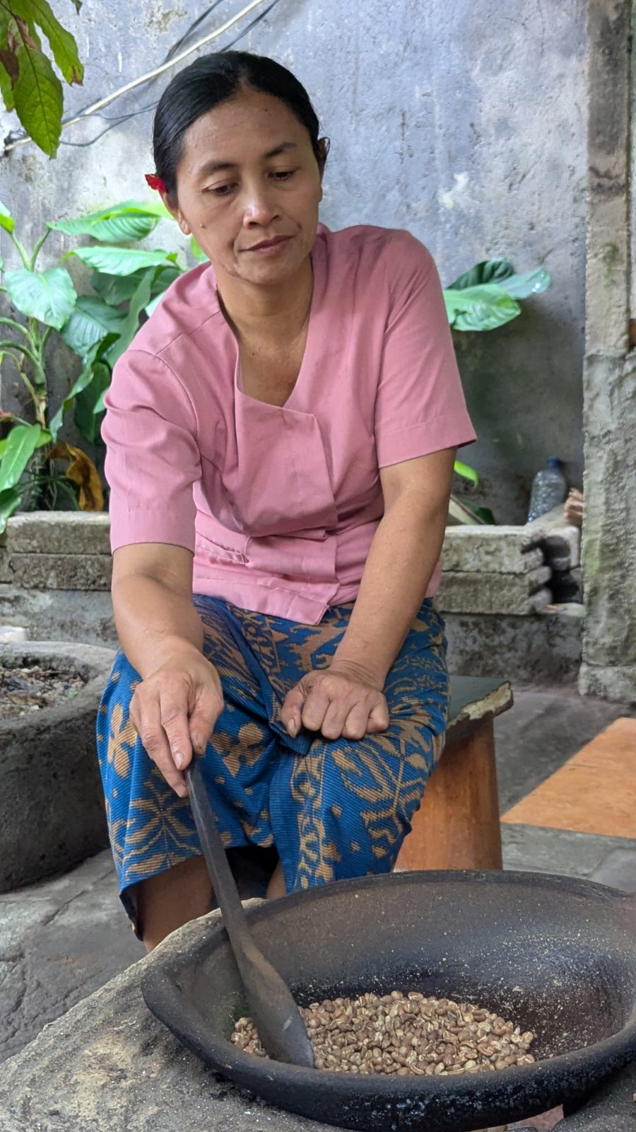 Coffee being roasted by hand in Bali
