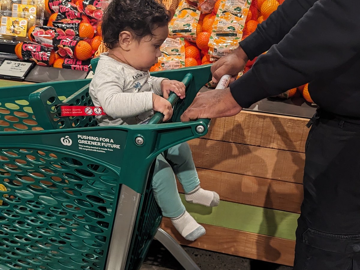 A supermarket trolley during a weekly grocery shop