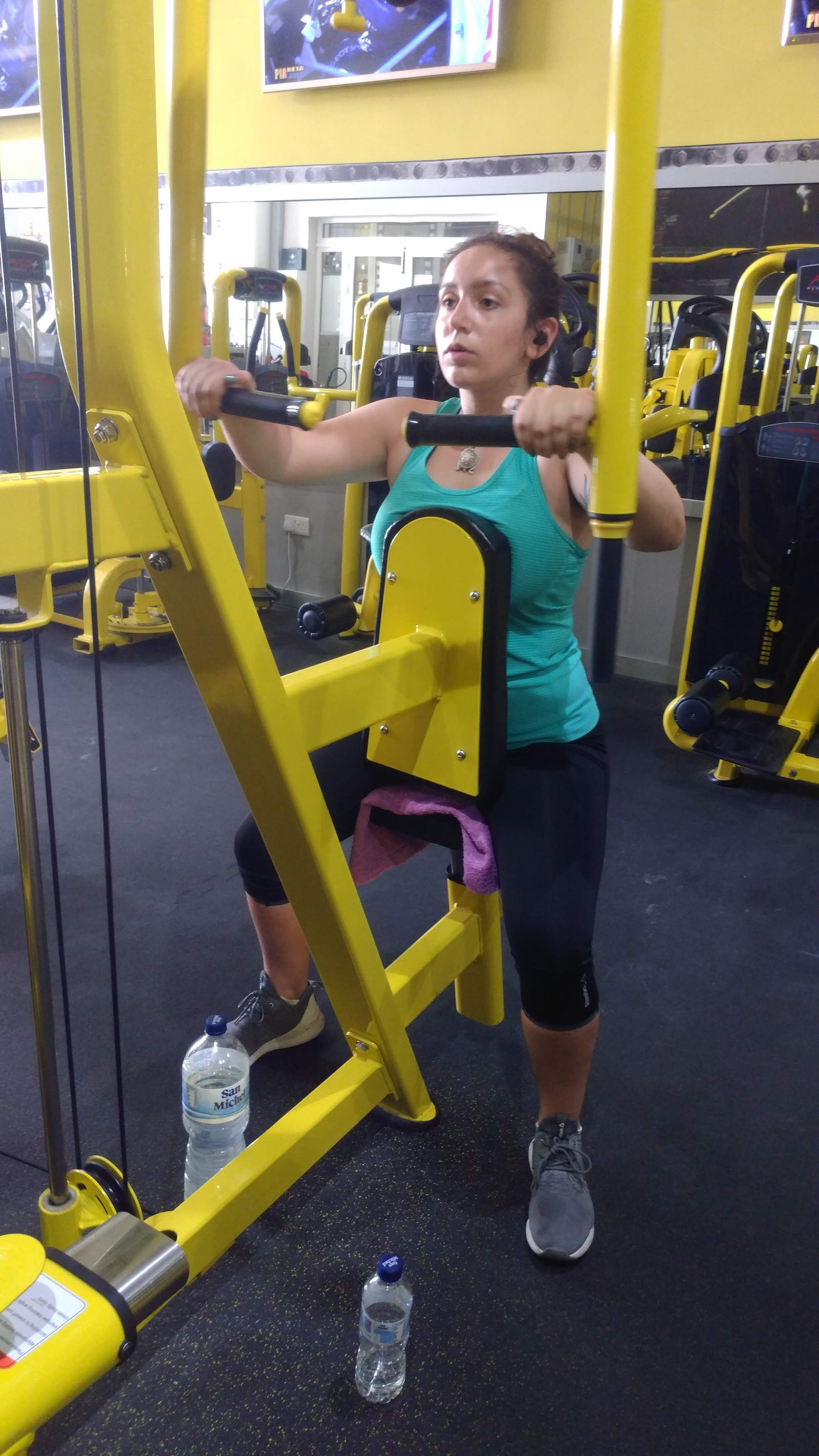 Davina training in a gym in 2018